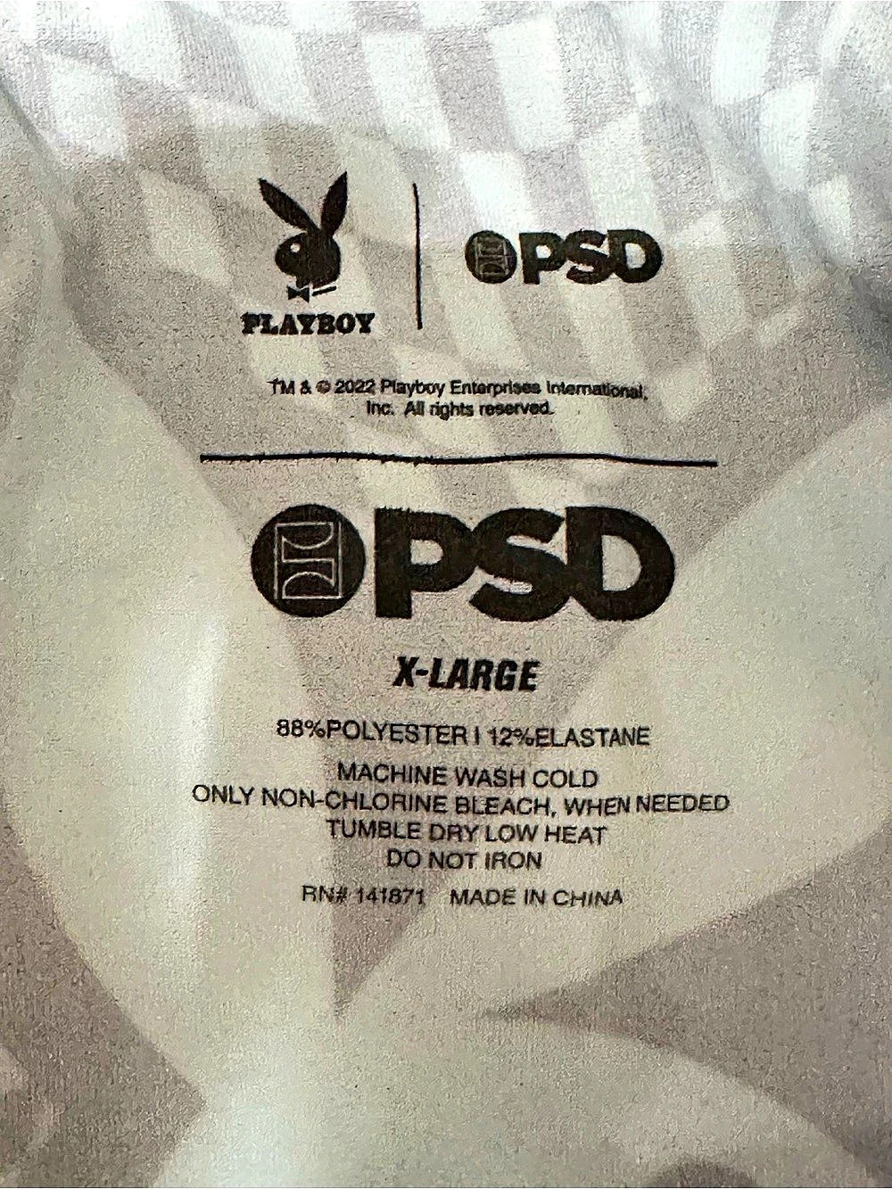 PSD x Playboy Warp Checks Bralette and Boyshort Set Black & Teal Blue XL - Picture 12 of 12
